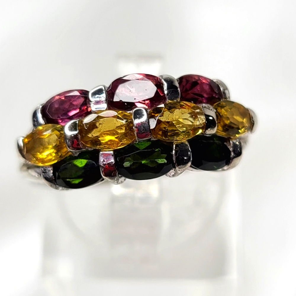 Tourmaline Multi Color Gemstone Ring